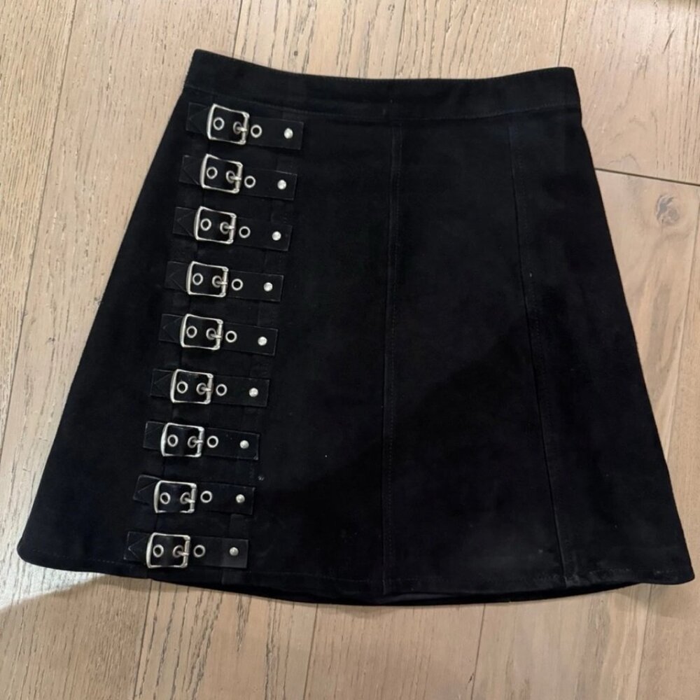 Saint laurent vintage suede skirt